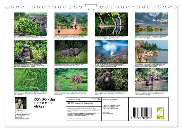Produktbild: KONGO - das dunkle Herz Afrikas (Wandkalender 2027 DIN A4 quer), CALVENDO Monatskalender