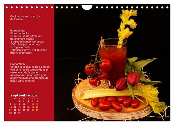 Produktbild: Cocktails de vodka Fascination (Calendrier mural 2026 DIN A4 vertical), CALVENDO calendrier mensuel