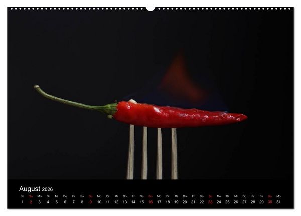Produktbild: Hot Chili K&uuml;chen Kalender (hochwertiger Premium Wandkalender 2026 DIN A2 quer), Kunstdruck in Hochglanz