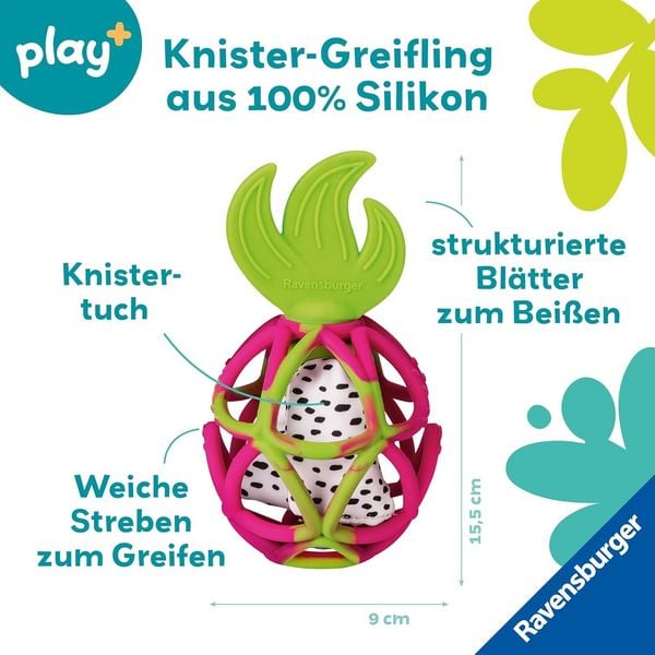 Produktbild: Play+ Sensorik-Greifling: Drachenfrucht - ab 0 Monate
