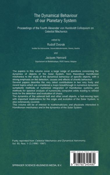 Produktbild: The Dynamical Behaviour of Our Planetary System