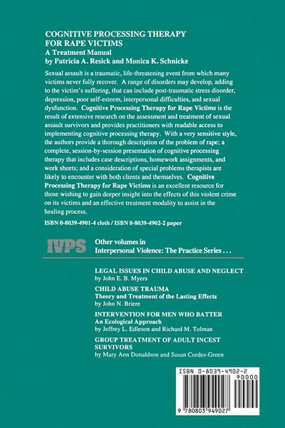 Produktbild: Cognitive Processing Therapy for Rape Victims