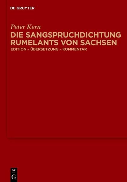 Produktbild: Die Sangspruchdichtung Rumelants von Sachsen