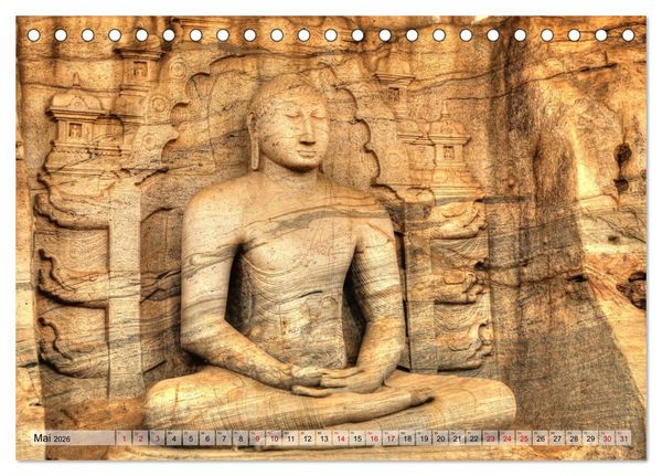 Produktbild: Sri Lanka - Tempel, Tee und Elefanten (Tischkalender 2026 DIN A5 quer), CALVENDO Monatskalender