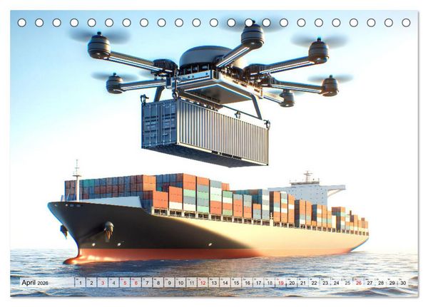 Produktbild: Die Zukunft im Hamburger Hafen: Visionen und M&ouml;glichkeiten von Morgen. (Tischkalender 2026 DIN A5 quer), CALVENDO Monatskalender