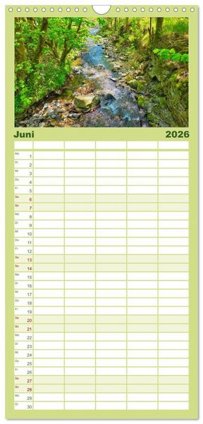 Produktbild: Familienplaner 2026 - Faszination Th&uuml;ringer Wald mit 5 Spalten (Wandkalender, 21 x 45 cm) CALVENDO