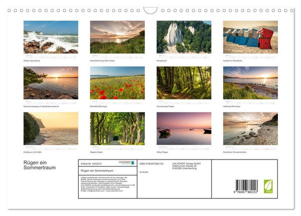 Produktbild: R&uuml;gen ein Sommertraum (Wandkalender 2026 DIN A3 quer), CALVENDO Monatskalender