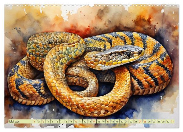 Produktbild: Farbenpr&auml;chtige Reptilien (hochwertiger Premium Wandkalender 2026 DIN A2 quer), Kunstdruck in Hochglanz