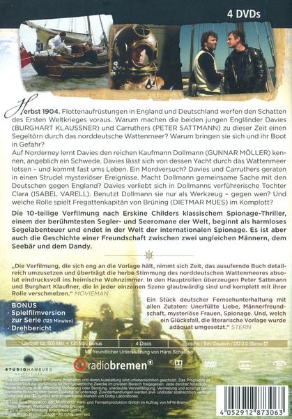Produktbild: Das R&auml;tsel der Sandbank - Das R&auml;tsel der Sandbank - Gro&szlig;e Geschichten - 10-teilige Verfilmung des Erfolgsromans von Erskine Childers [4 DVDs]