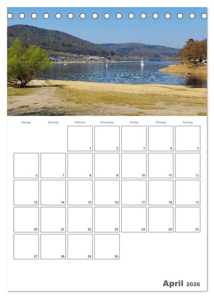 Produktbild: Hessens sch&ouml;nster See - Der Edersee (Tischkalender 2026 DIN A5 hoch), CALVENDO Monatskalender