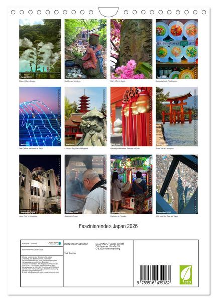 Produktbild: Faszinierendes Japan 2026 (Wandkalender 2026 DIN A4 hoch), CALVENDO Monatskalender