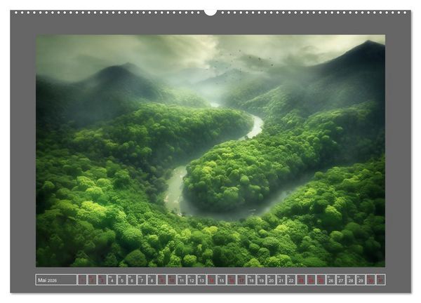 Produktbild: Tr&auml;umereien in Gr&uuml;n (hochwertiger Premium Wandkalender 2026 DIN A2 quer), Kunstdruck in Hochglanz