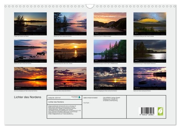 Produktbild: Lichter des Nordens (Wandkalender 2026 DIN A3 quer), CALVENDO Monatskalender
