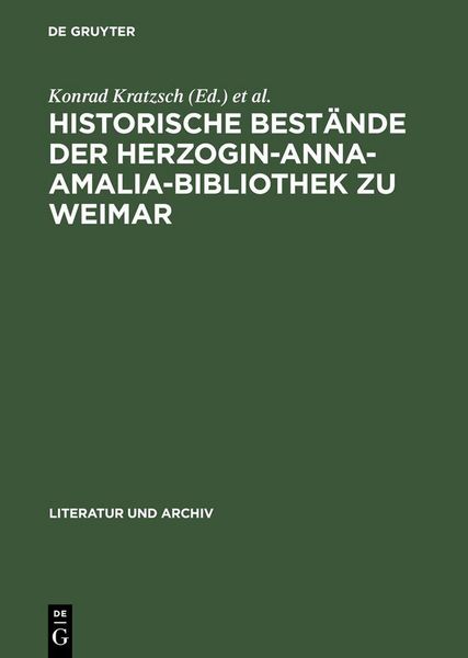 Produktbild: Historische Best&auml;nde der Herzogin-Anna-Amalia-Bibliothek zu Weimar