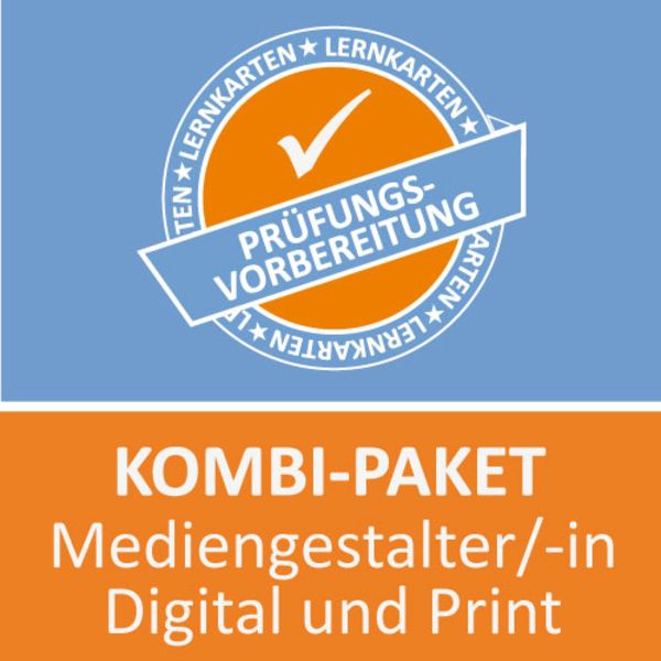 Kombi-Paket Mediengestalter Digital und Print Lernkarten, Set von Princoso GmbH, Princoso, 978-3-96159-237-1