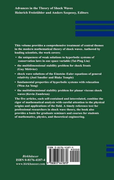 Produktbild: Advances in the Theory of Shock Waves