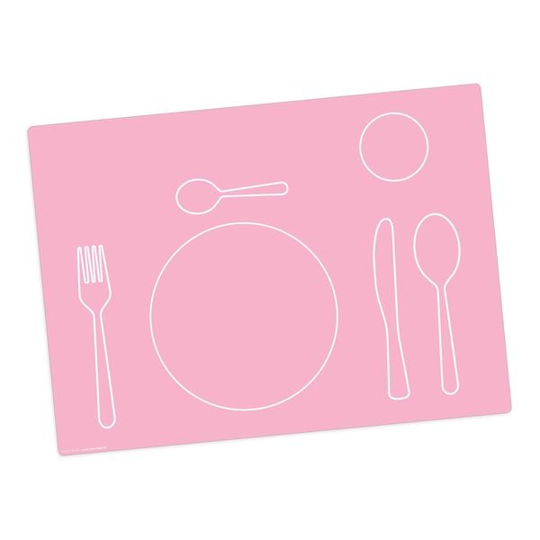 Produktbild: Tischsetmacher Tischset f&uuml;r Kinder Montessori Lerntischset in rosa, aus hochwertigem Vinyl , 44 x 32 cm