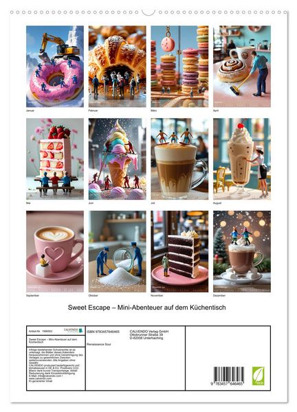 Produktbild: Sweet Escape &ndash; Mini-Abenteuer auf dem K&uuml;chentisch (hochwertiger Premium Wandkalender 2026 DIN A2 hoch), Kunstdruck in Hochglanz