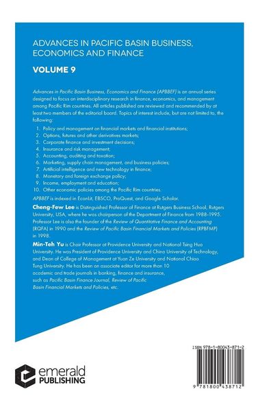 Produktbild: Advances in Pacific Basin Business, Economics and Finance