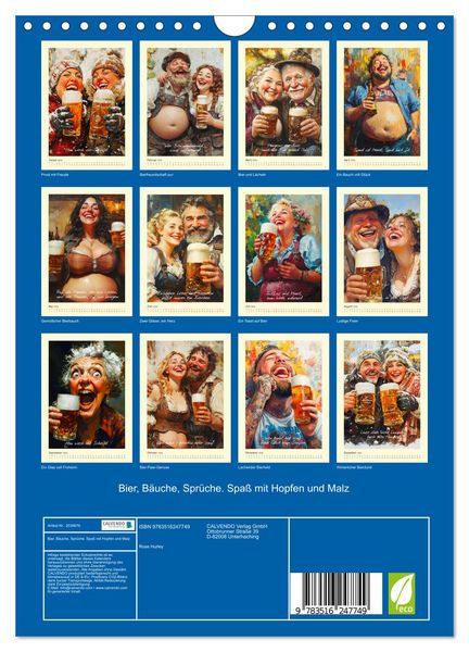 Produktbild: Bier, B&auml;uche, Spr&uuml;che. Spa&szlig; mit Hopfen und Malz (Wandkalender 2026 DIN A4 hoch), CALVENDO Monatskalender