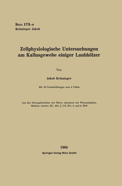 Produktbild: Zellphysiologische Untersuchungen am Kallusgewebe einiger Laubh&ouml;lzer