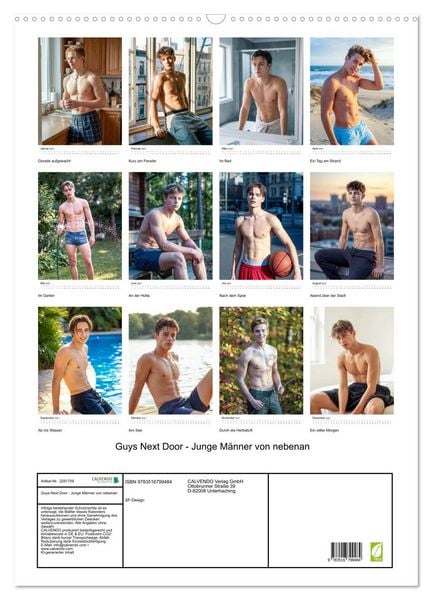Produktbild: Guys Next Door - Junge M&auml;nner von nebenan (Wandkalender 2027 DIN A2 hoch), CALVENDO Monatskalender