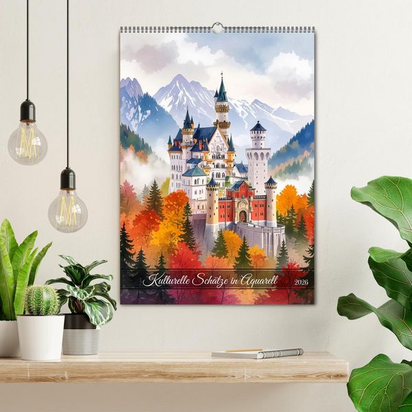 Produktbild: Kulturelle Sch&auml;tze in Aquarell (Wandkalender 2026 DIN A2 hoch), CALVENDO Monatskalender
