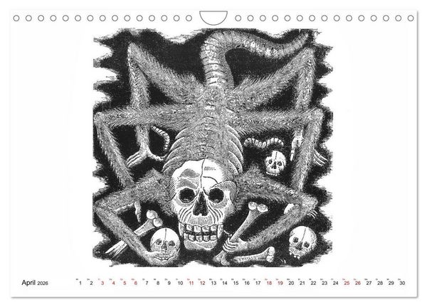 Produktbild: Calaveras - Totenk&ouml;pfe und Skelette (Wandkalender 2026 DIN A4 quer), CALVENDO Monatskalender