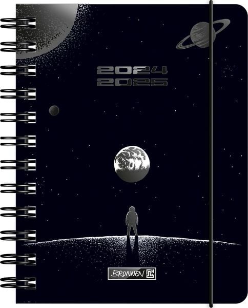 Schülerkalender 2024/2025 'Outer Space', 1 Seite = 1 Tag, A6, 352 Seiten, schwarz