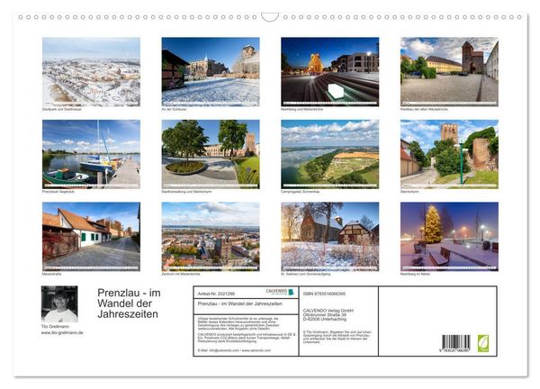 Produktbild: Prenzlau - im Wandel der Jahreszeiten (Wandkalender 2026 DIN A2 quer), CALVENDO Monatskalender