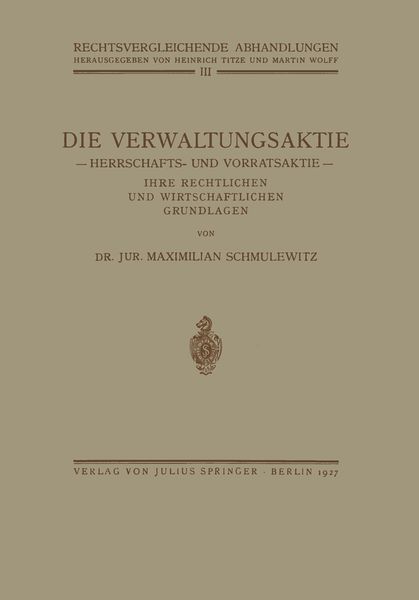 Produktbild: Die Verwaltungsaktie