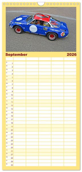 Produktbild: Familienplaner 2026 - Renault Alpine A110 mit 5 Spalten (Wandkalender, 21 x 45 cm) CALVENDO