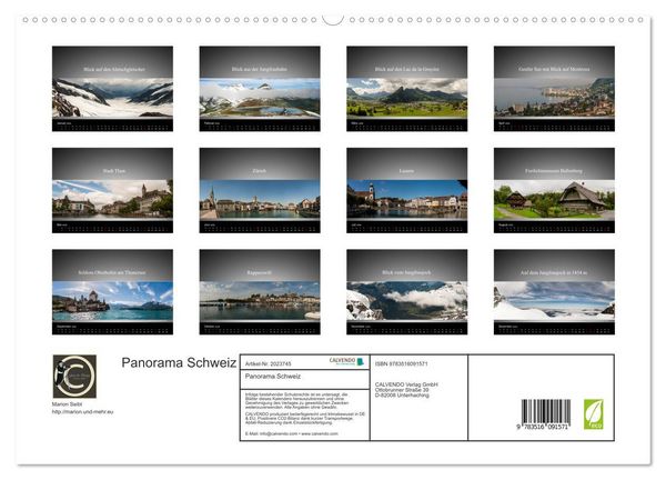 Produktbild: Panorama Schweiz (hochwertiger Premium Wandkalender 2026 DIN A2 quer), Kunstdruck in Hochglanz