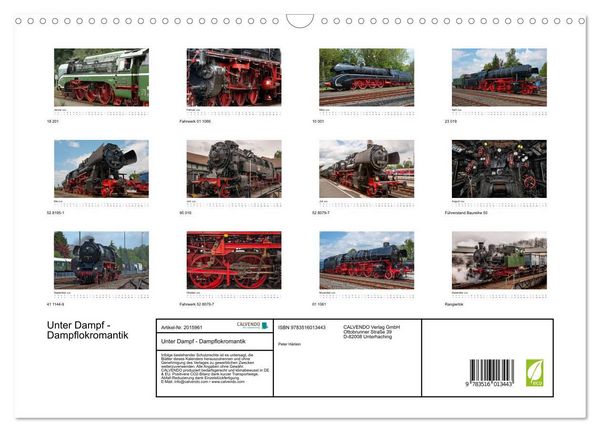 Produktbild: Unter Dampf - Dampflokromantik (Wandkalender 2026 DIN A3 quer), CALVENDO Monatskalender