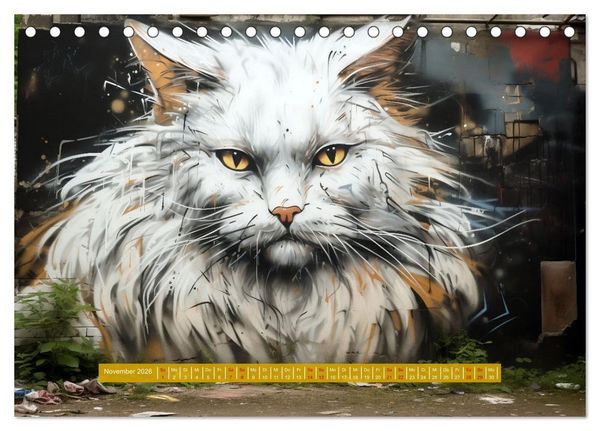 Produktbild: Graffiti Katzen (Tischkalender 2026 DIN A5 quer), CALVENDO Monatskalender
