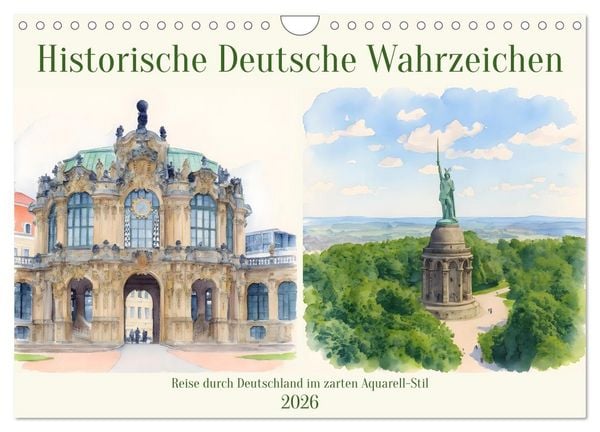 Produktbild: Historische Deutsche Wahrzeichen (Wandkalender 2026 DIN A4 quer), CALVENDO Monatskalender
