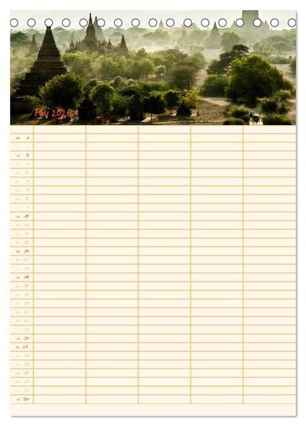 Produktbild: EXOTISCHES S&Uuml;DOSTASIEN - Familienplaner 2026 (Tischkalender 2026 DIN A5 hoch), CALVENDO Monatskalender