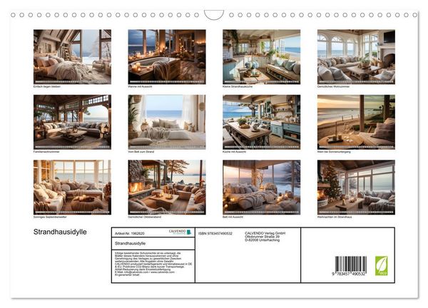 Produktbild: Strandhausidylle (Wandkalender 2026 DIN A3 quer), CALVENDO Monatskalender