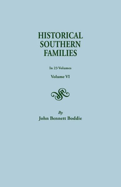 Produktbild: Historical Southern Families. in 23 Volumes. Volume VI