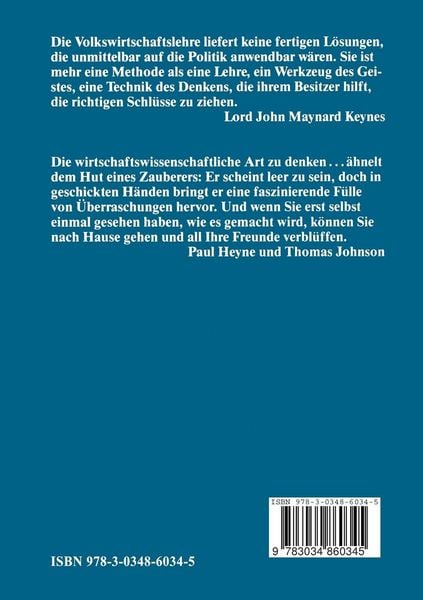 Produktbild: Volkswirtschaftlich denken