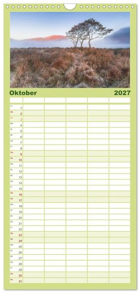 Produktbild: Familienplaner 2027 - Stille Naturmomente mit 5 Spalten (Wandkalender, 21 x 45 cm) CALVENDO