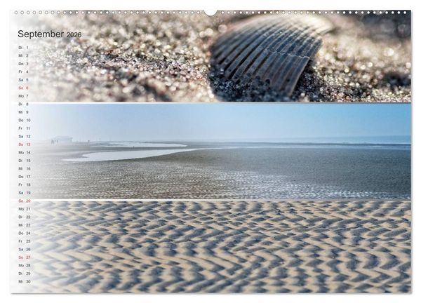 Produktbild: K&uuml;stenstreifen an der Nordsee (hochwertiger Premium Wandkalender 2026 DIN A2 quer), Kunstdruck in Hochglanz
