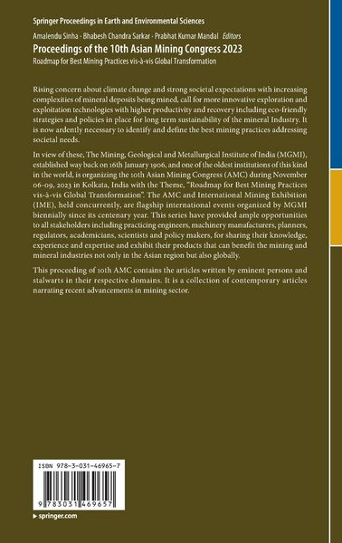 Produktbild: Proceedings of the 10th Asian Mining Congress 2023