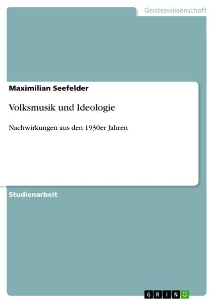 Produktbild: Volksmusik und Ideologie
