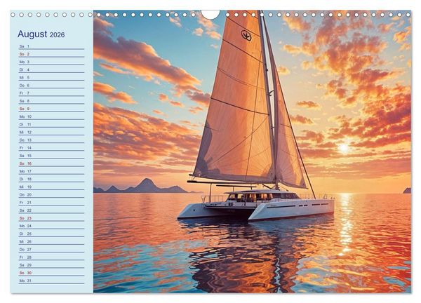 Produktbild: KI Aqua-Emotionen - Ein Jahr voller Wassersport (Wandkalender 2026 DIN A3 quer), CALVENDO Monatskalender