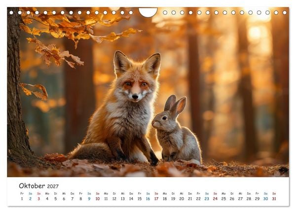 Produktbild: Wenn Tiere Freunde werden (Wandkalender 2027 DIN A4 quer), CALVENDO Monatskalender