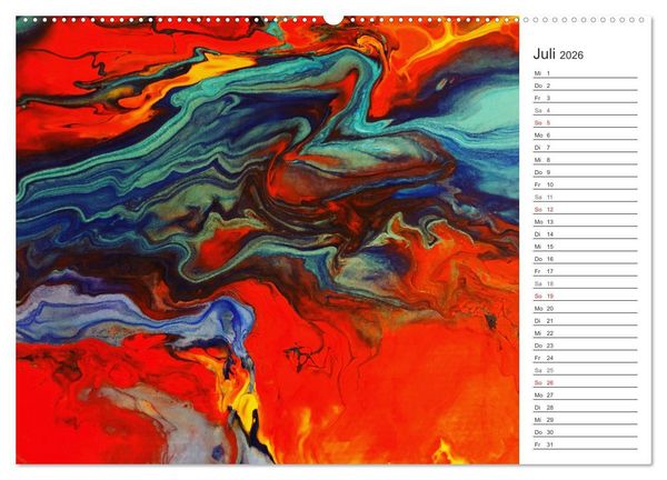 Produktbild: Abstract World - abstrakte Kunst in Acrylflie&szlig;technik (Wandkalender 2026 DIN A2 quer), CALVENDO Monatskalender