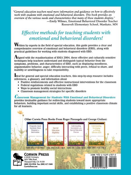 Produktbild: Classroom Management for Students with Emotional and Behavioral Disorders