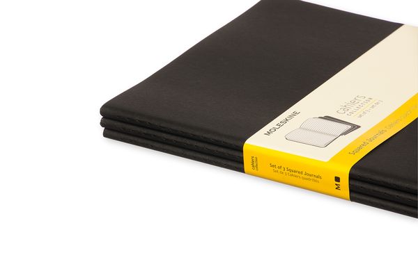 Produktbild: Moleskine Cahier Extra Large kariert schwarz. 3er Pack