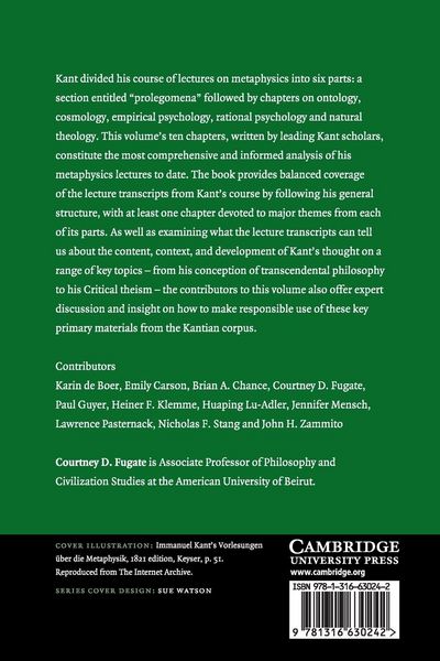Produktbild: Kant's Lectures on Metaphysics